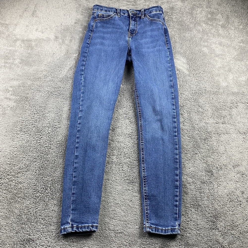 Topshop Jamie Mid Rise Skinny Jeans Womens 23x24‎ Blue Medium Wash